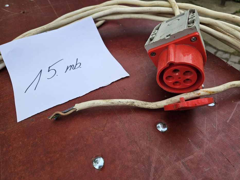 Przedłużacz, kabel, 3 fazy (siła) x 2 szt. + przełącznik