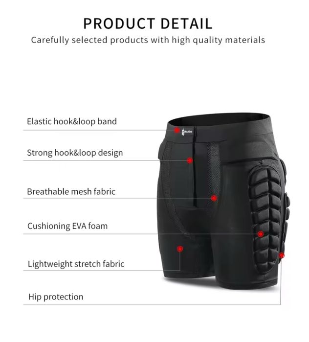 Захист стегон на роликах XS/ ковзанах /мотоциклетні/сноуборді підліток
