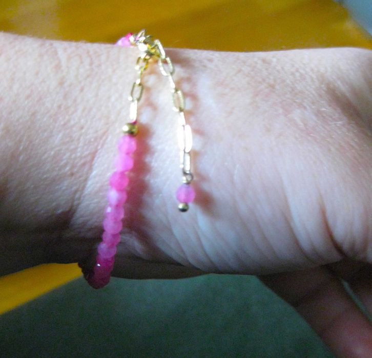 Pulseira de Rubi Facetado (criado em Laboratório) NOVO
