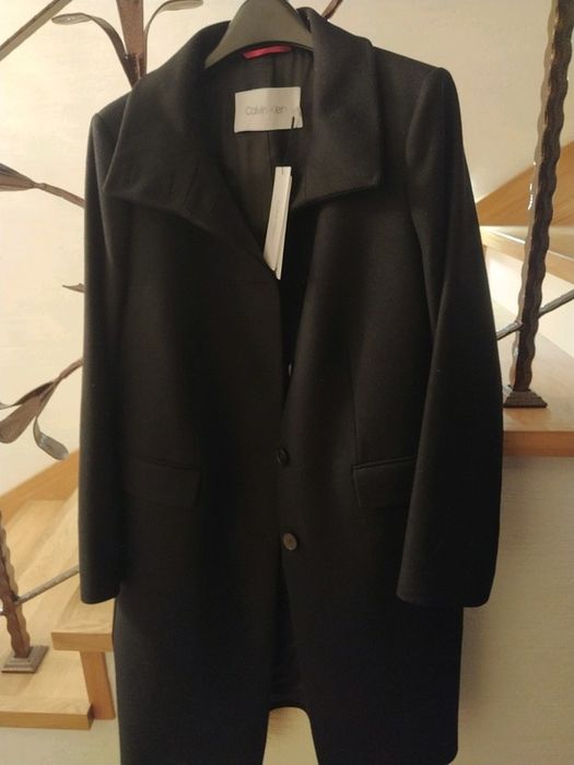Nowy, oryginalny płaszcz wełniany Calvin Klein XL