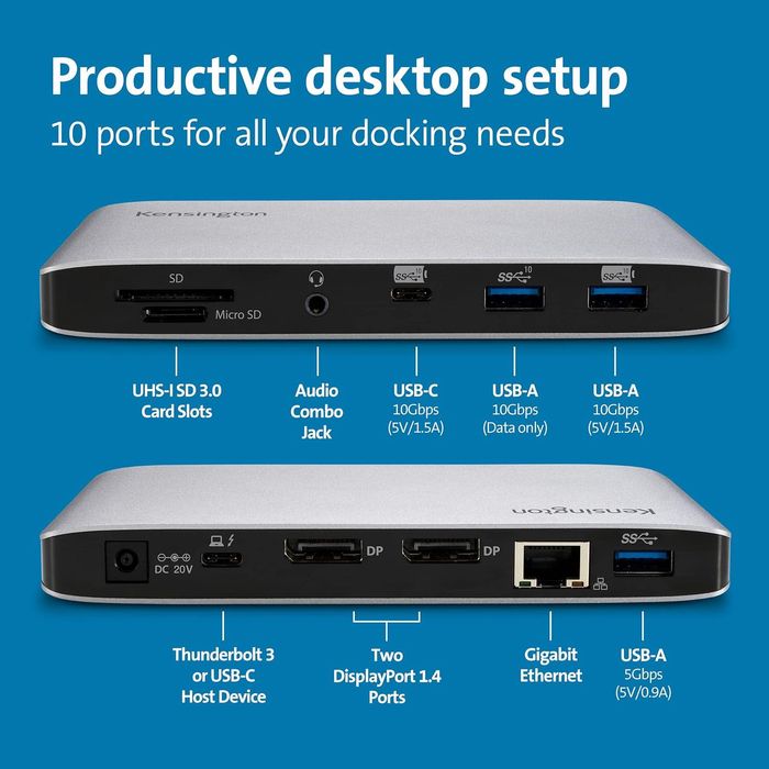 Kensington SD2480T Thunderbolt 3 / USB-C Docking Station (K38410NA)