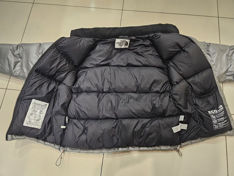 TNF The North Face nuptse srebrna + czapka zimowa TNF