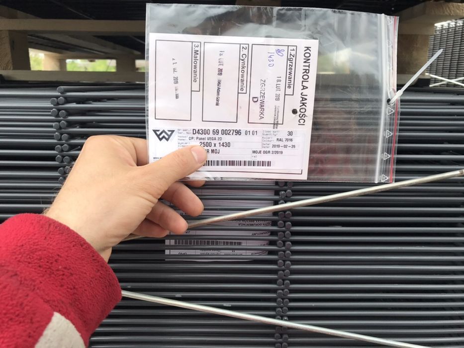 Panel Ogrodzeniowy 2D fi 6/5/6 Wiśniowski 1230 OCYNK +RAL 7016,9005