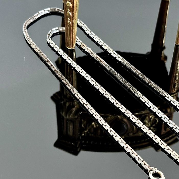 Srebrny łańcuch Art Deco z ok. 1920 roku, wykonany z srebra próby 835