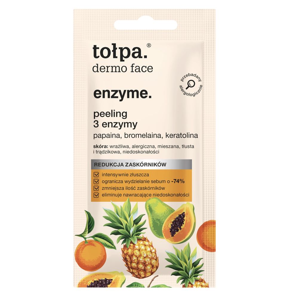 TOŁPA peeling do twarzy 3 enzymy 8ml tłusta trądzikowa złuszczający