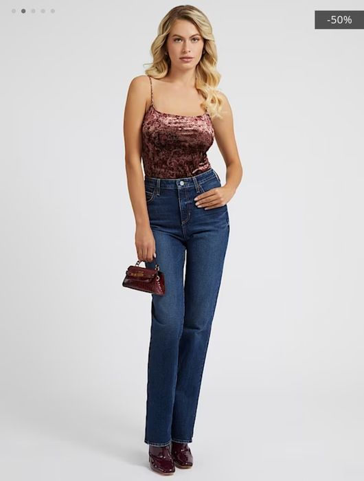 Aksamitne body Kwiatowy print GUESS