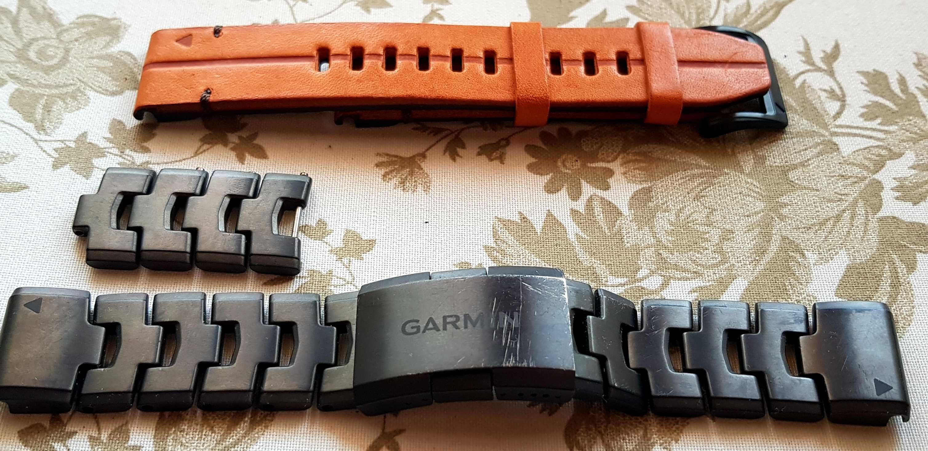 Garmin Fenix 6 Pro Solar Titanium DLC smartwatch  orzechowy bransoleta