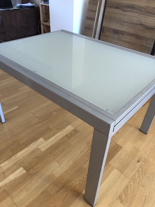 Mesa ferro com tampo vidro