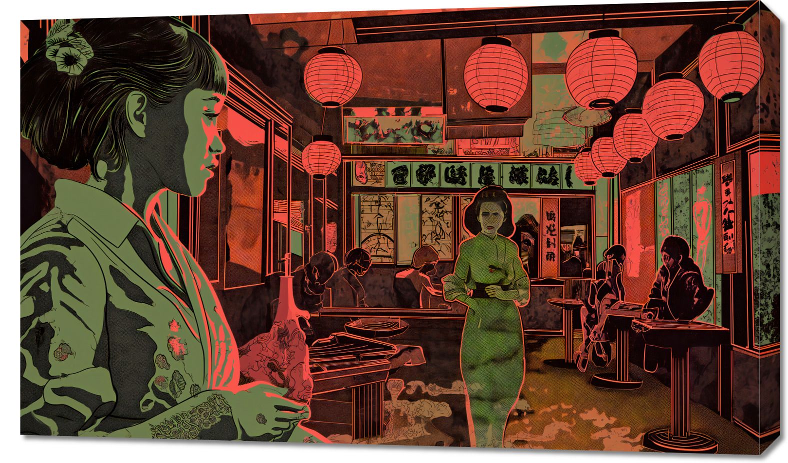 Obraz 100x60cm Nocne życie w Japonii