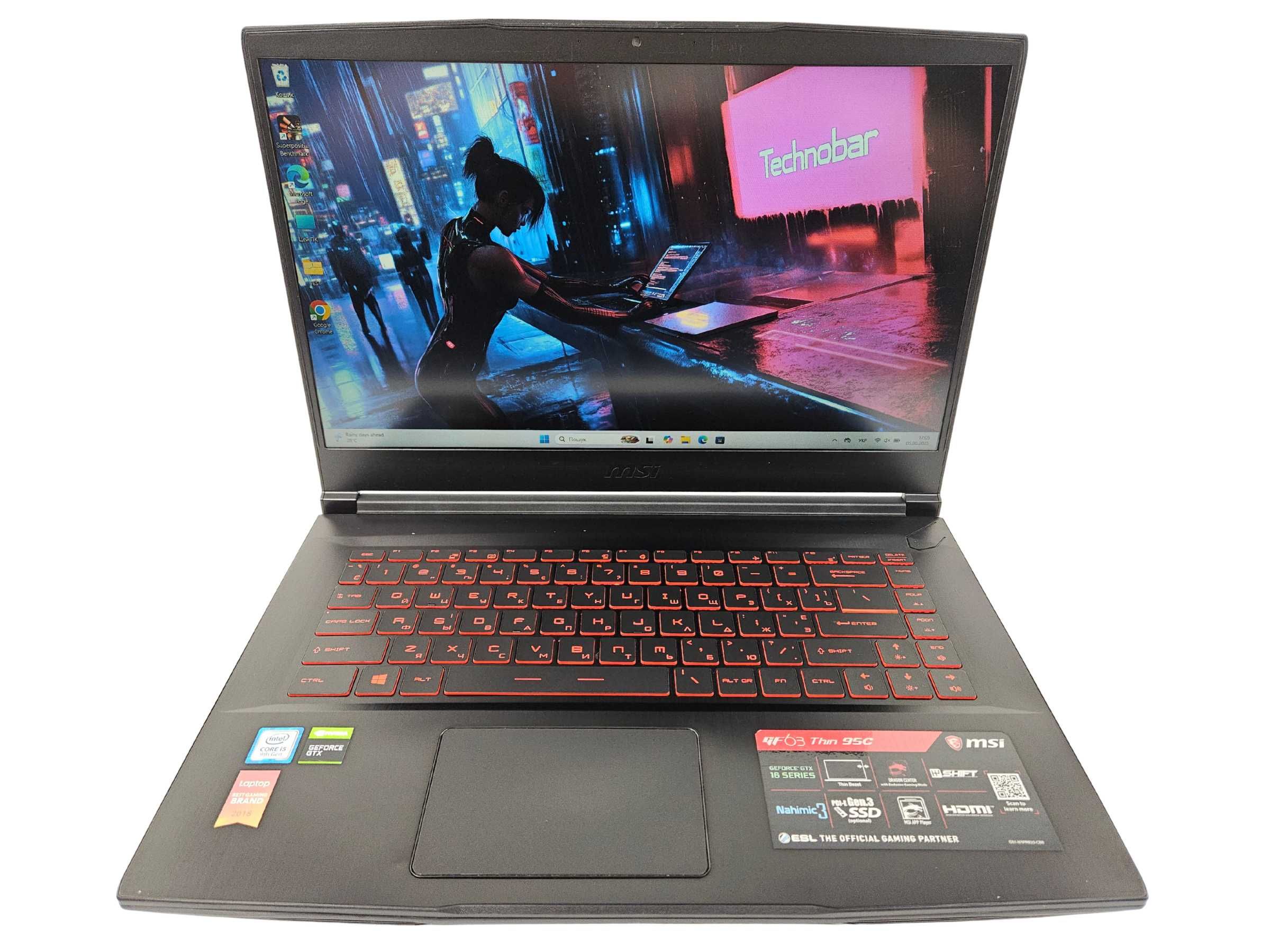 Ноутбук MSI GF63 Thin 9SC i5-9300H|GTX 1650 Max-Q|16GB|512GB