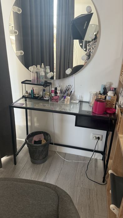 Компьютерный стол VITTSJO IKEA , кавовий, склянний