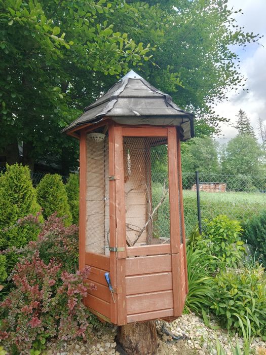 WOLIERA klatka drewniana dla ptaków papug kanarków