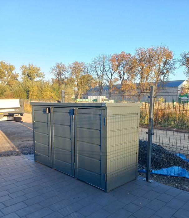 Zabudowa Koszy Na Śmieci Wiata Obudowa 207X80X120 Cm 3X240L Tkd603