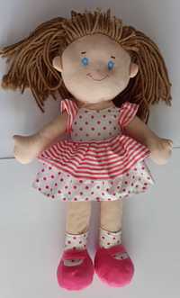 duża pluszowa lalka 58 cm lalka szmacianka różowa sukienka