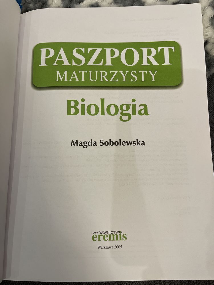 Biologia Paszport Maturzysty - Sobolewska, Wydawnictwo Eremis