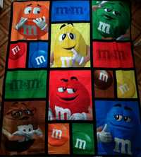 Плед, покрывало драже m&m's, одеяло флисовое