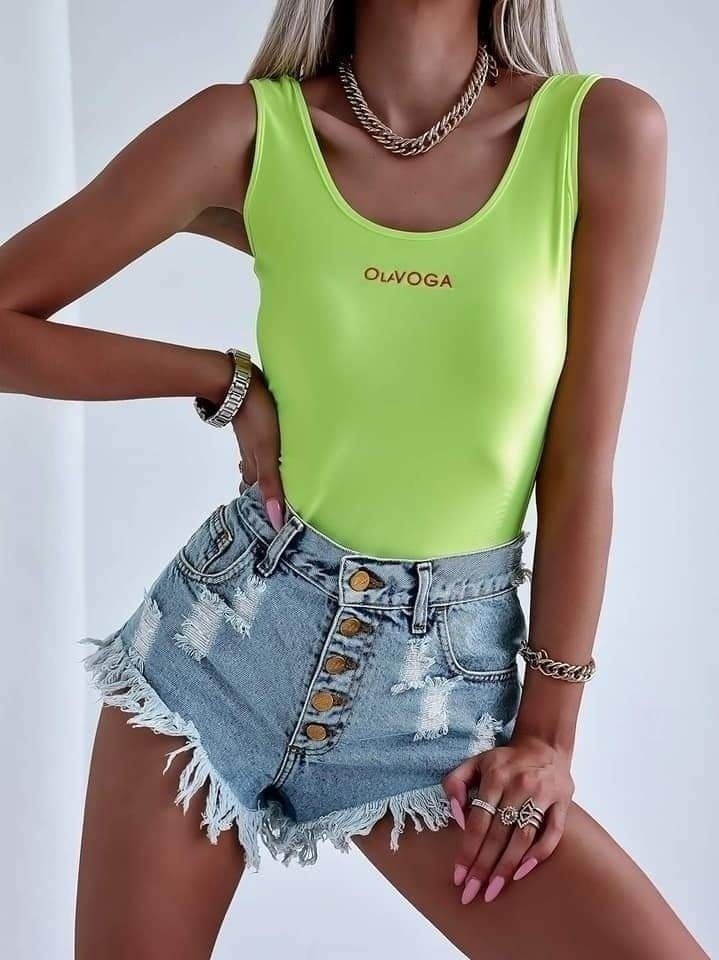 Body damskie Olavoga Shine Bright S M biale beżowe łosoś limonka roz
