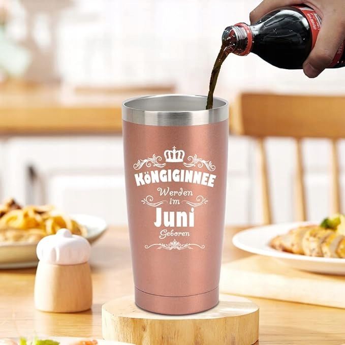 Kubek termiczny 450ml miedziany Prezent dla urodzonych w czerwcu