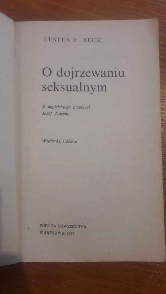 O dojrzewaniu seksualnym Lester F. Beck