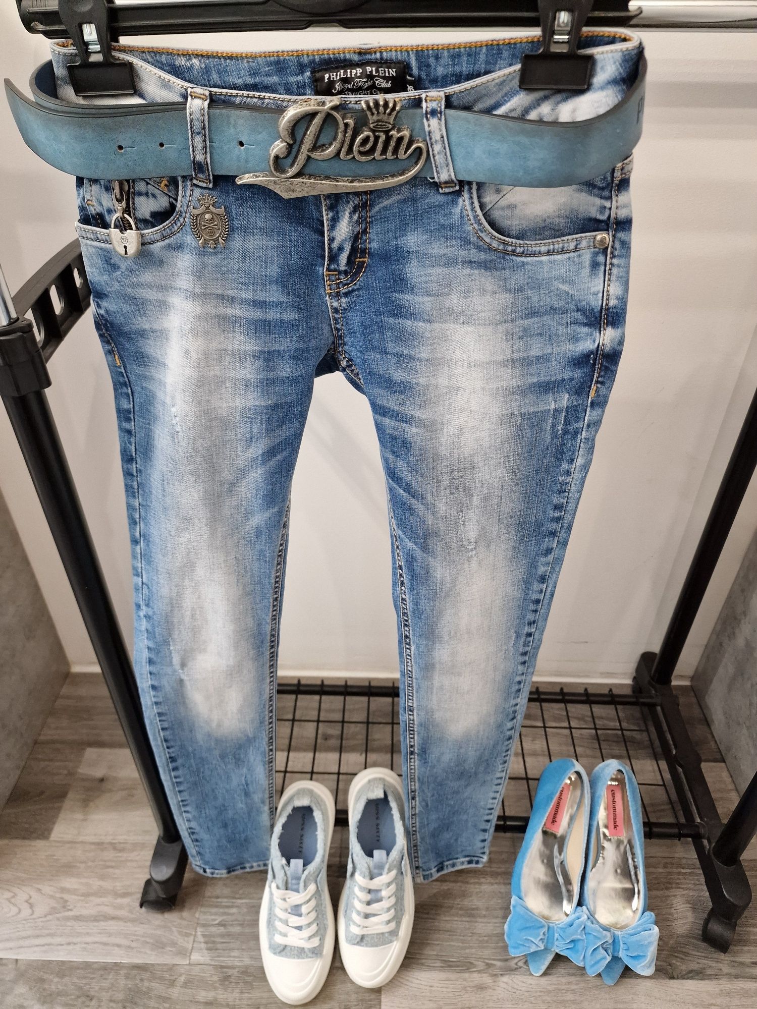 Jeansy Philipp Plein 26 + Pasek