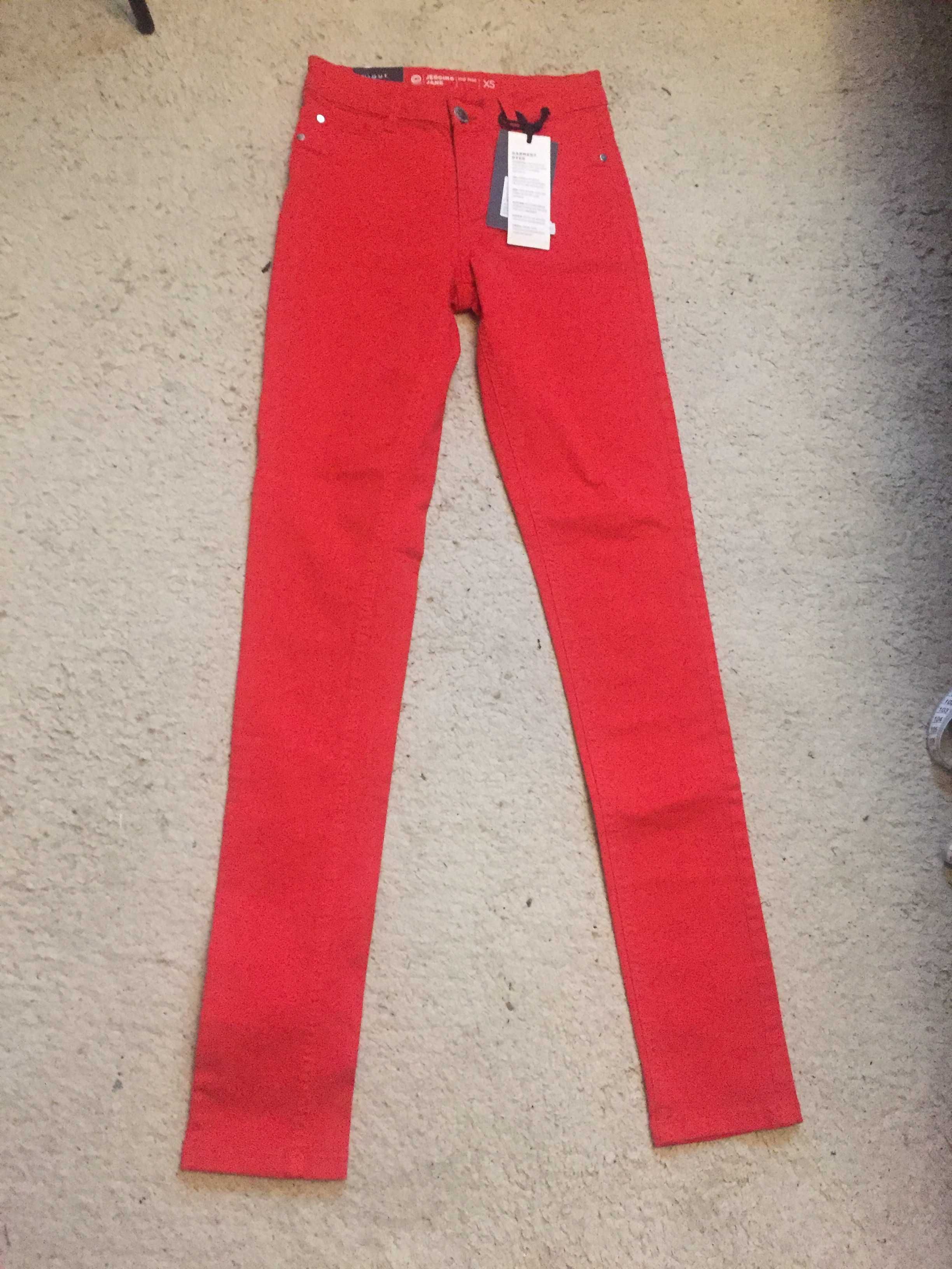 czerwone jeansy spodnie CUBUS rozmiar xs nowe