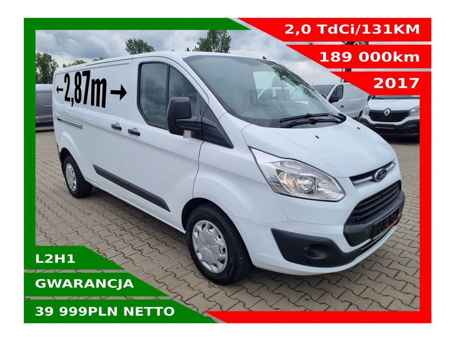 Ford transit-custom Long *39999zł NETTO* 2,0 TdCi/131KM  Klima, 2x Airbag, Tempomat, Grzane fotele, Przetwornica 230V, Czujniki