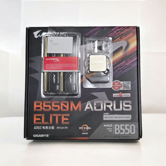 Новий Ігровий Комплект B550m Aorus Elite + Ryzen 7 5700x3d + 32gb DDR4