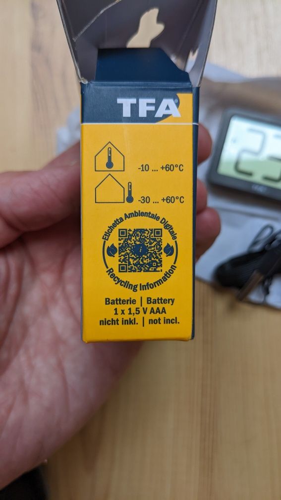 Termometr LCD zewnętrzny z czujnikiem