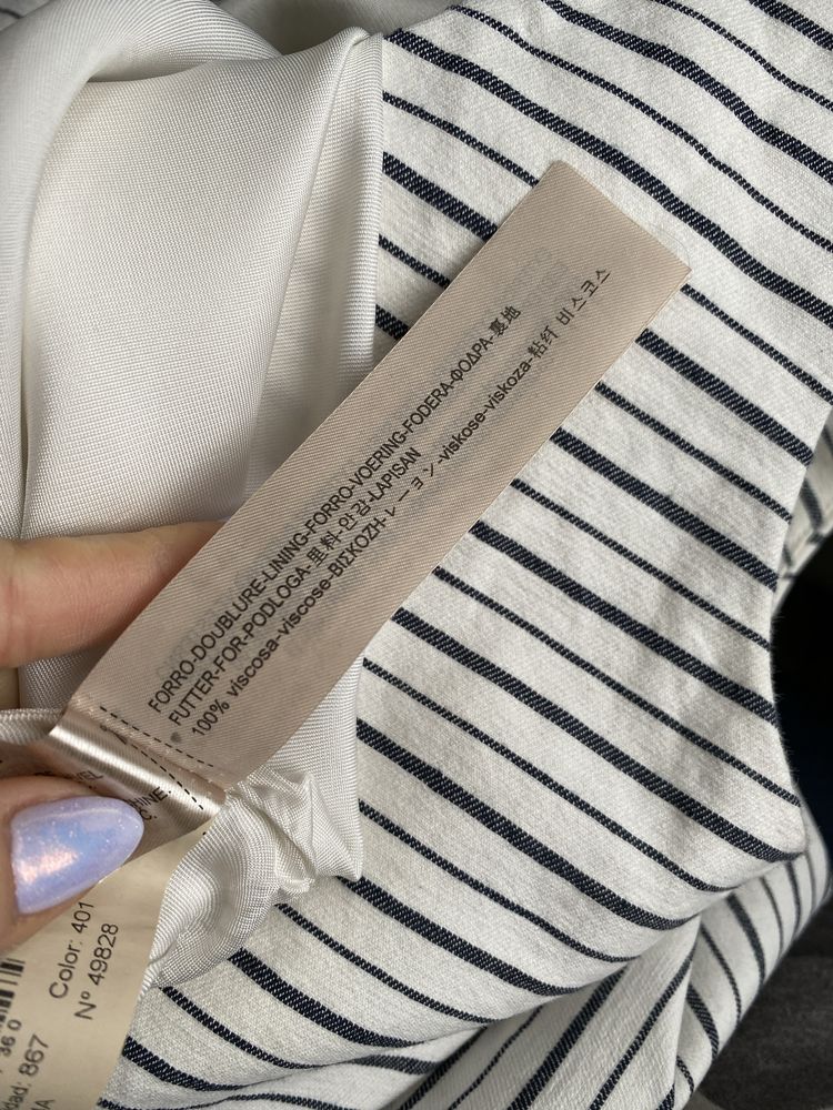 Massimo Dutti sukienka w paski wiskoza gole plecy