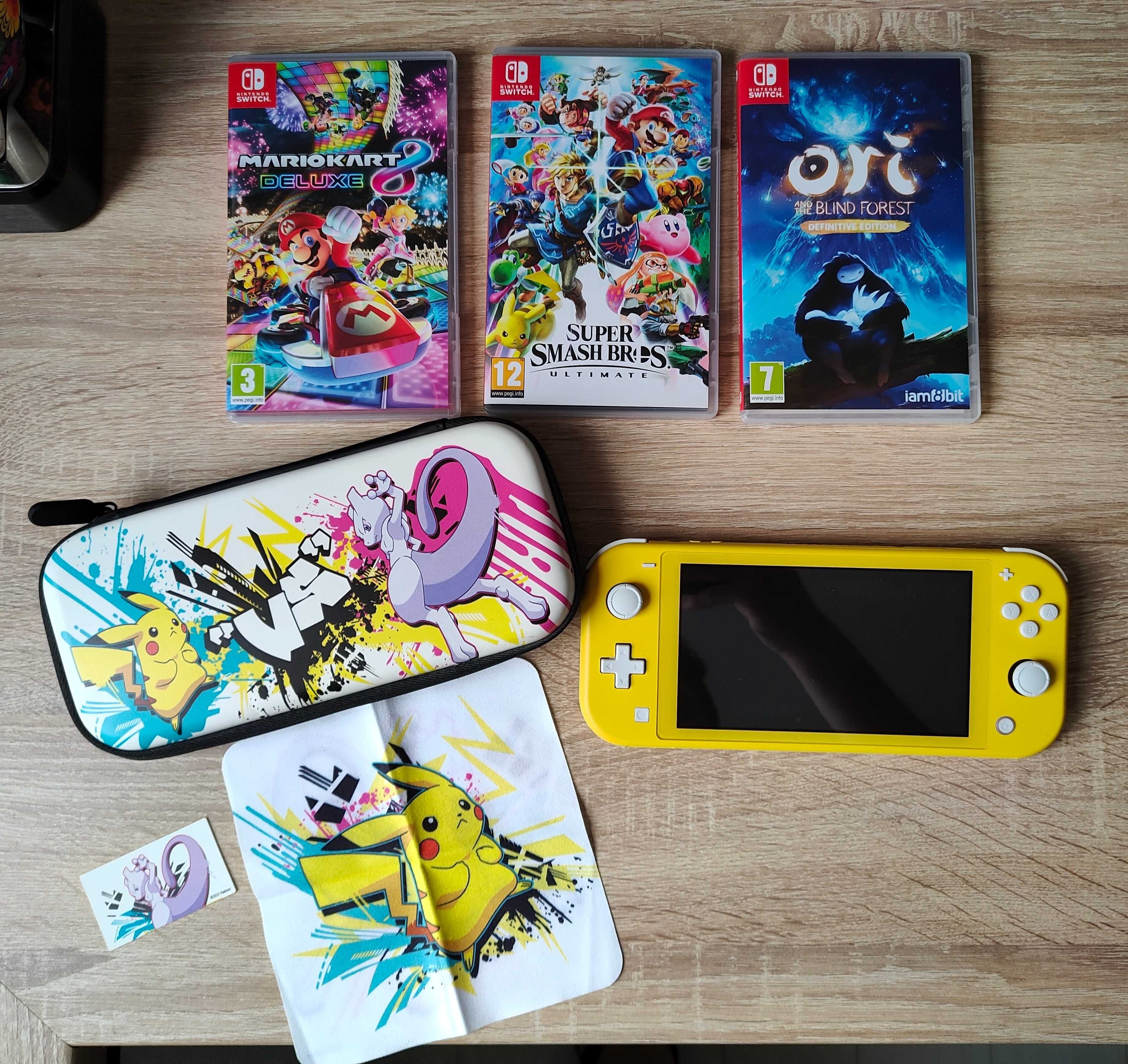 Nintendo Switch Lite Yellow + akcesoria + 2 gry