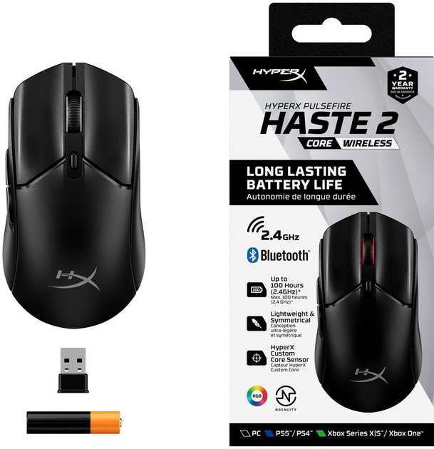 Бездротова миша HyperX Pulsefire Haste 2 Core Wireless Black (8R2E6AA)