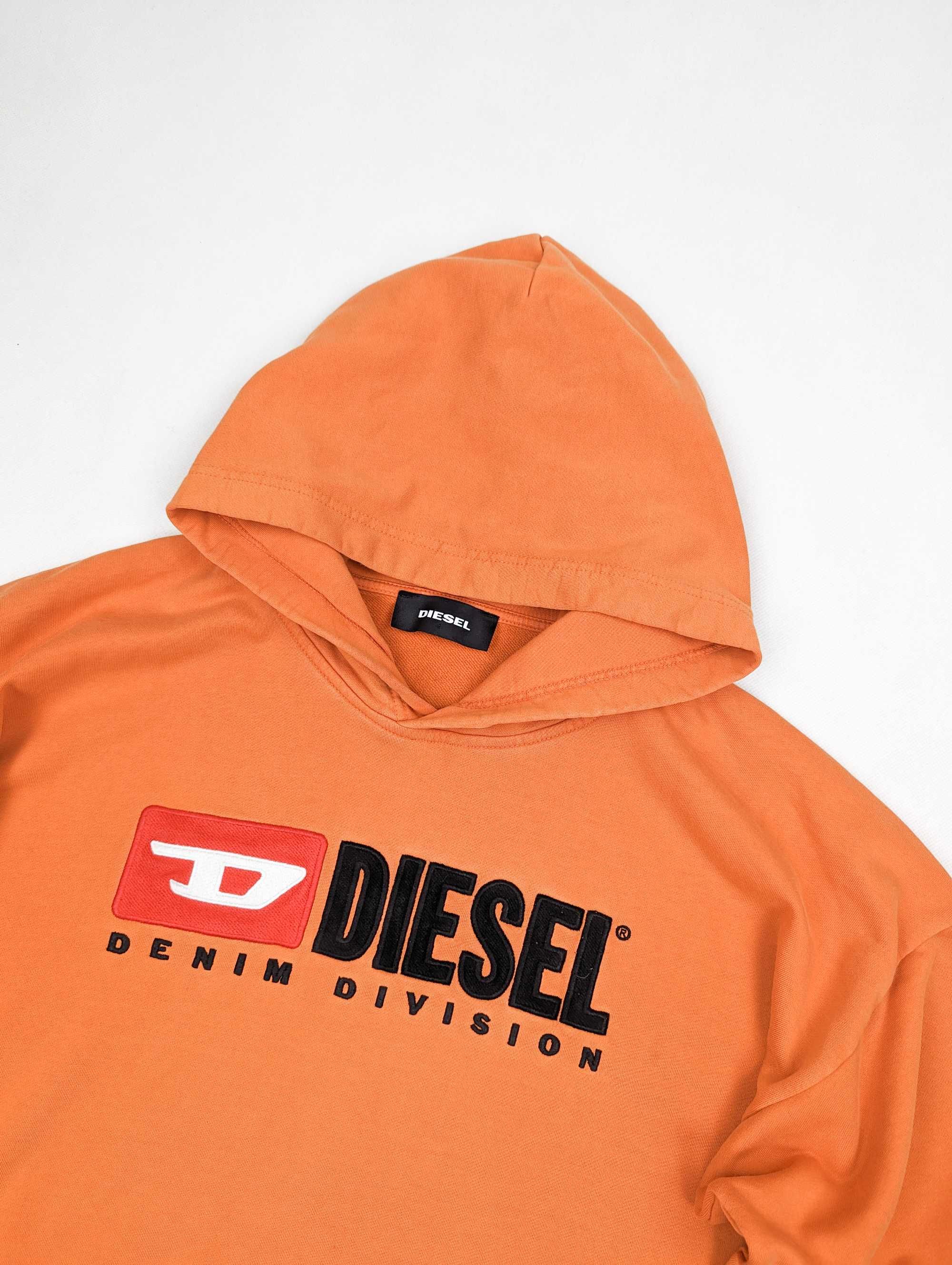 Diesel pomarańczowa bluza z kapturem XL logo