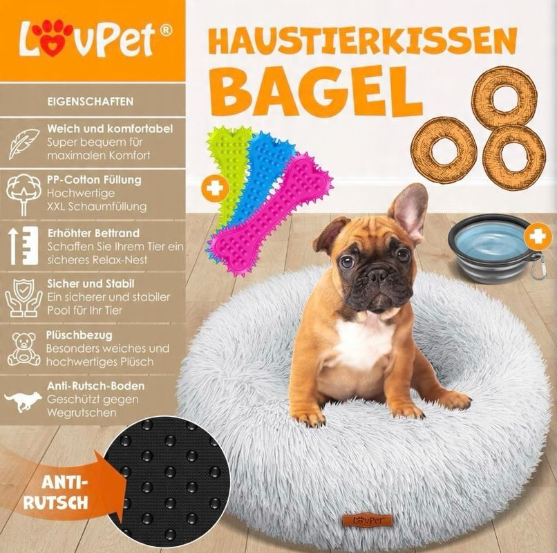 Lovpet legowisko dla psa szary 80 cm x 80 cm