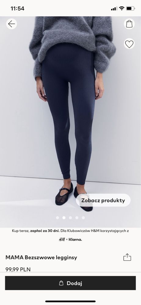 Legginsy prążkowane mama h&m ciążowe S