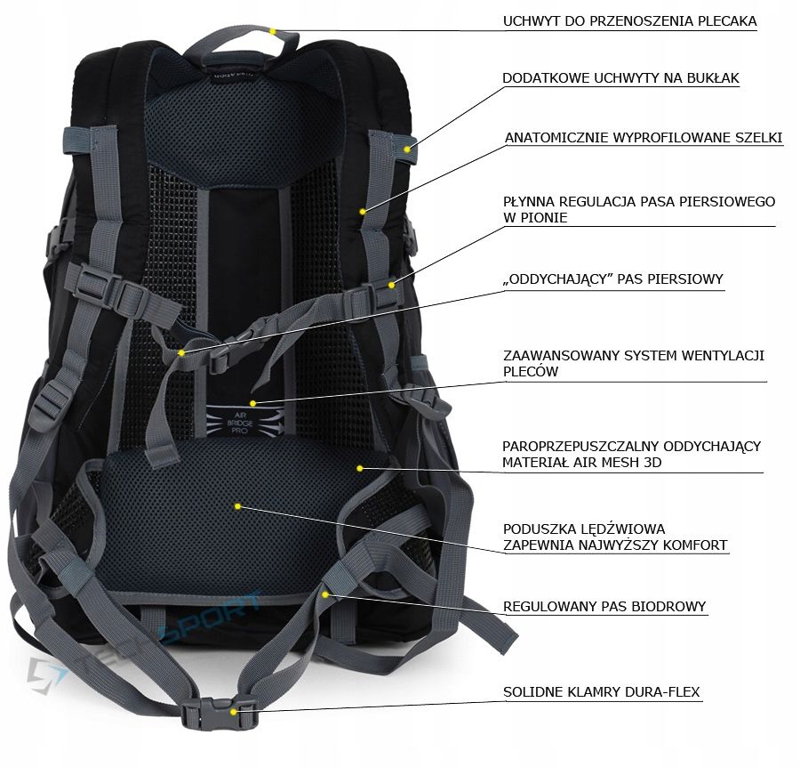 Wygodny Plecak Sportowy Fjord Nansen Freki 25l Solid Oddychający