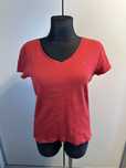 Bawelniany tshirt w serek czerwony tommy hilfiger L
