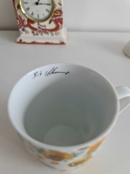 2 piękne kubki w róże pomarańczowe żółte filiżanka kubek nowe