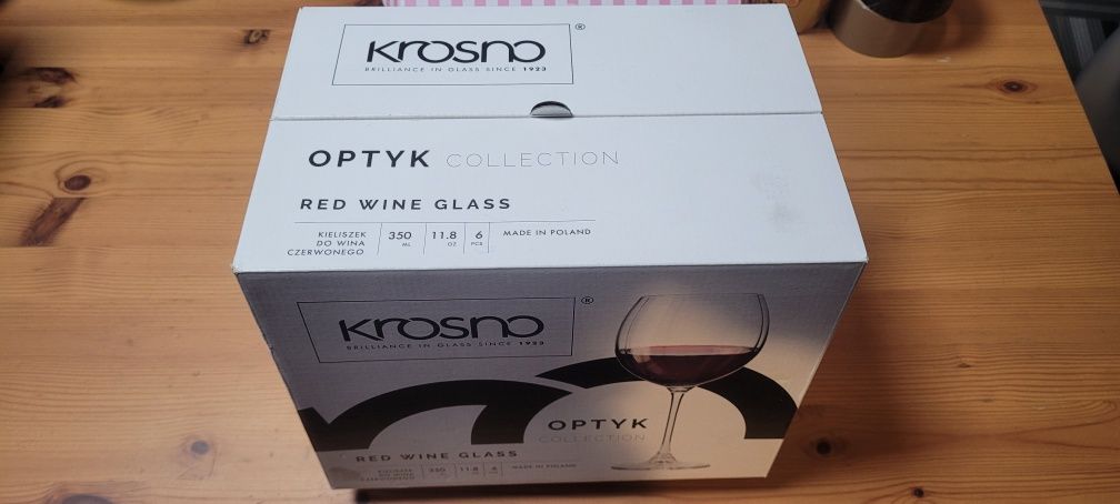 Kieliszki do czerwonego wina KROSNO 6szt Optyk 350 ml