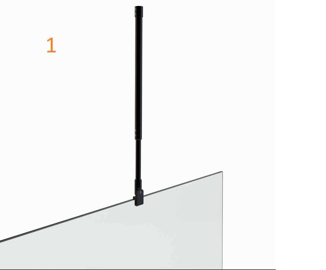 Barras estabilizadoras Walk in - fixação parede ou teto (ajustável)