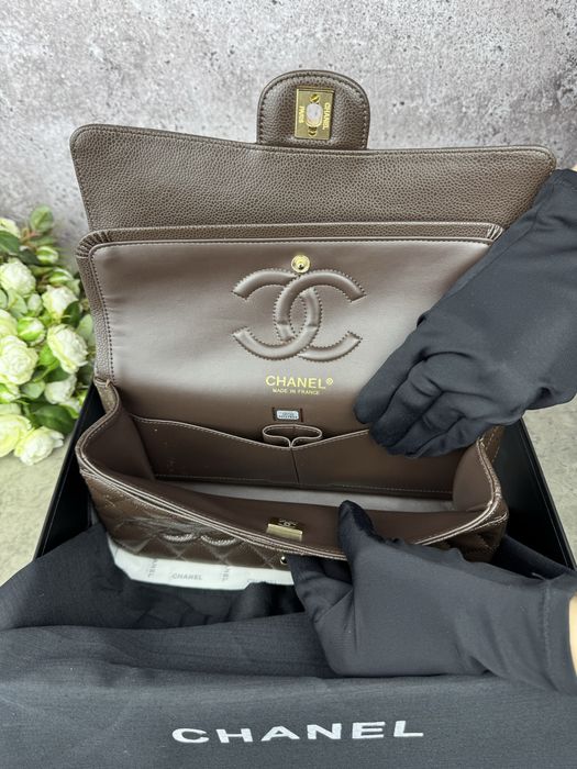 Сумка Chanel Chocolate Gold Texture шкіра | шоколадна