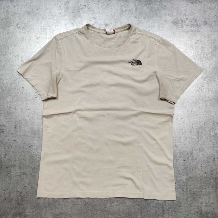 MĘSKA Koszulka Bawełna PREMIUM Beżowa Logo Plecy TNF The North Face