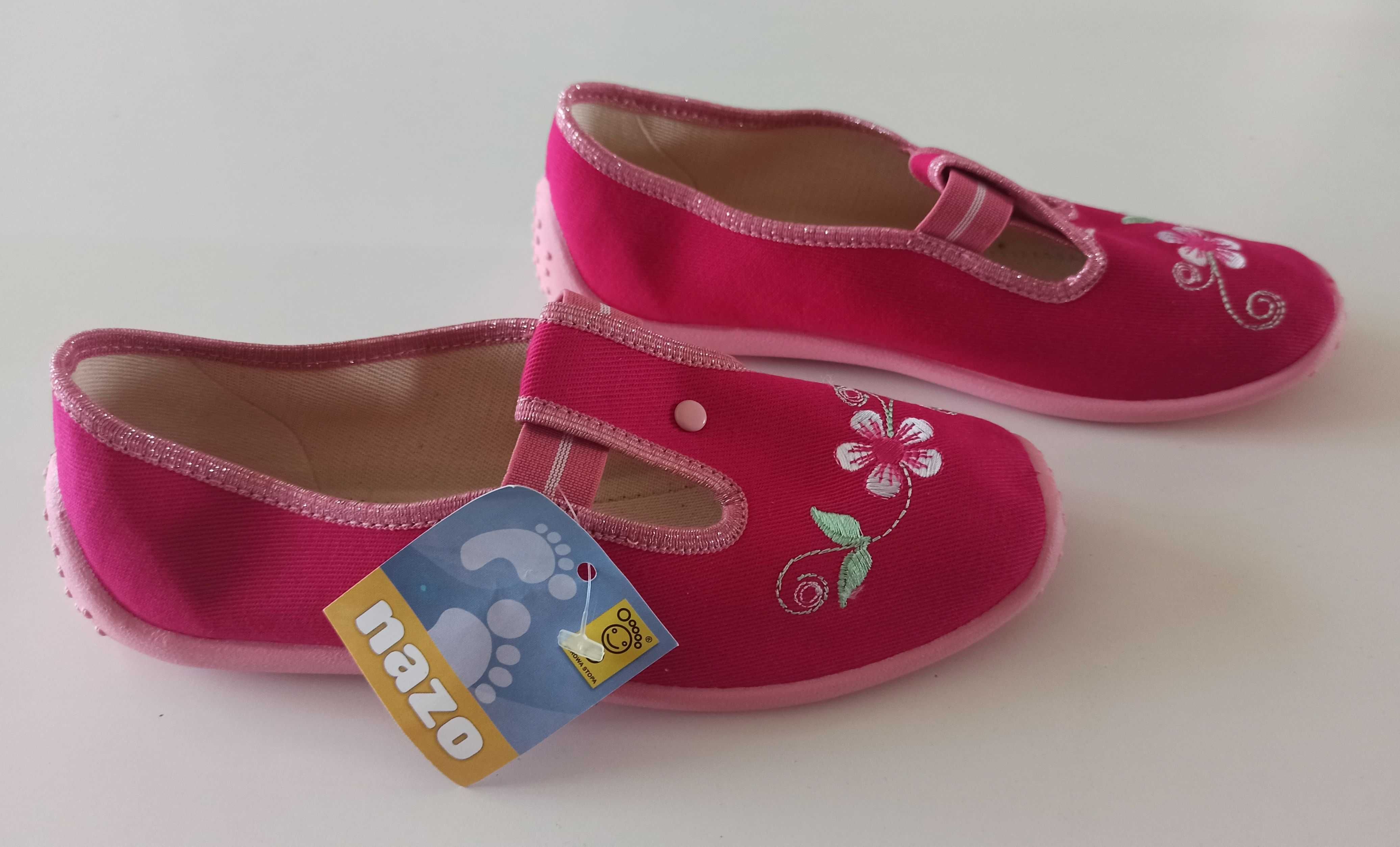 pantofle dla dziewczynki różowe Nazo rozmiar 35 22,4 cm NOWE