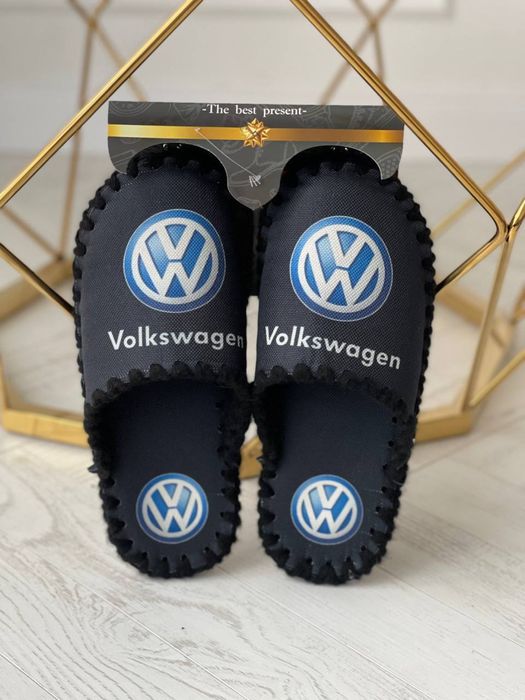 Тапочки мужские с логотипом авто БМВ Мерс Ауди Порш натуральный войлок