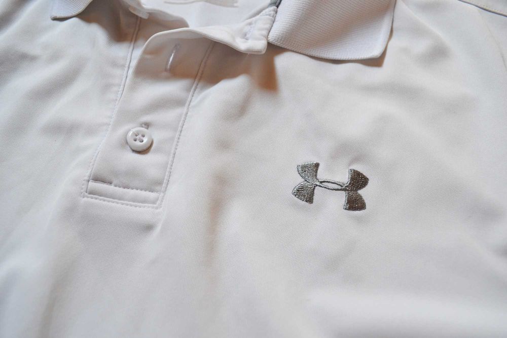 Koszulka beżowa Under Armour XL sportowa bluzka polo męska