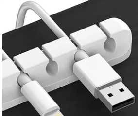 Samoprzylepny organizer na 4 kable (biały) NOWY