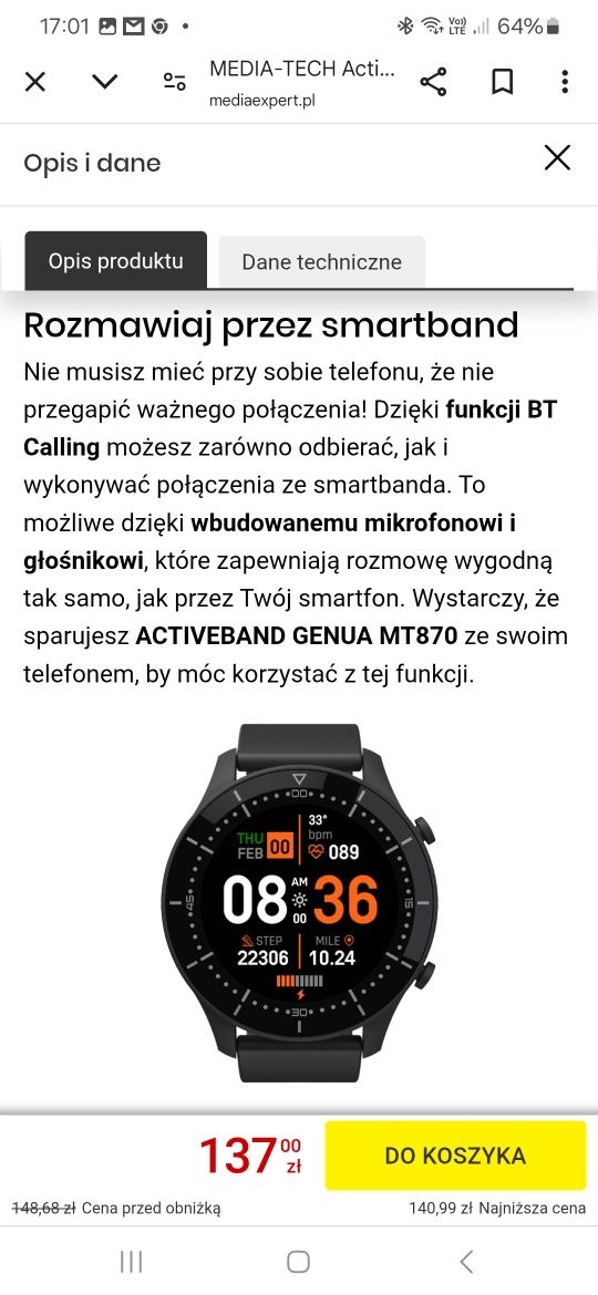 ACTIVEBAND Genua zegarek na rękę stan idealny