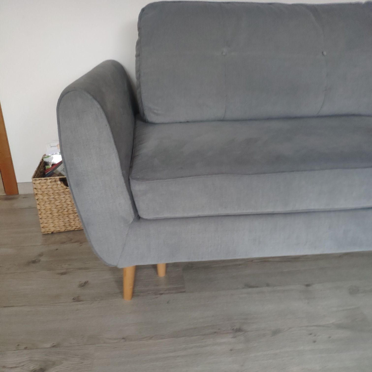 Szara sofa rozkładana 3 osobowa Oland