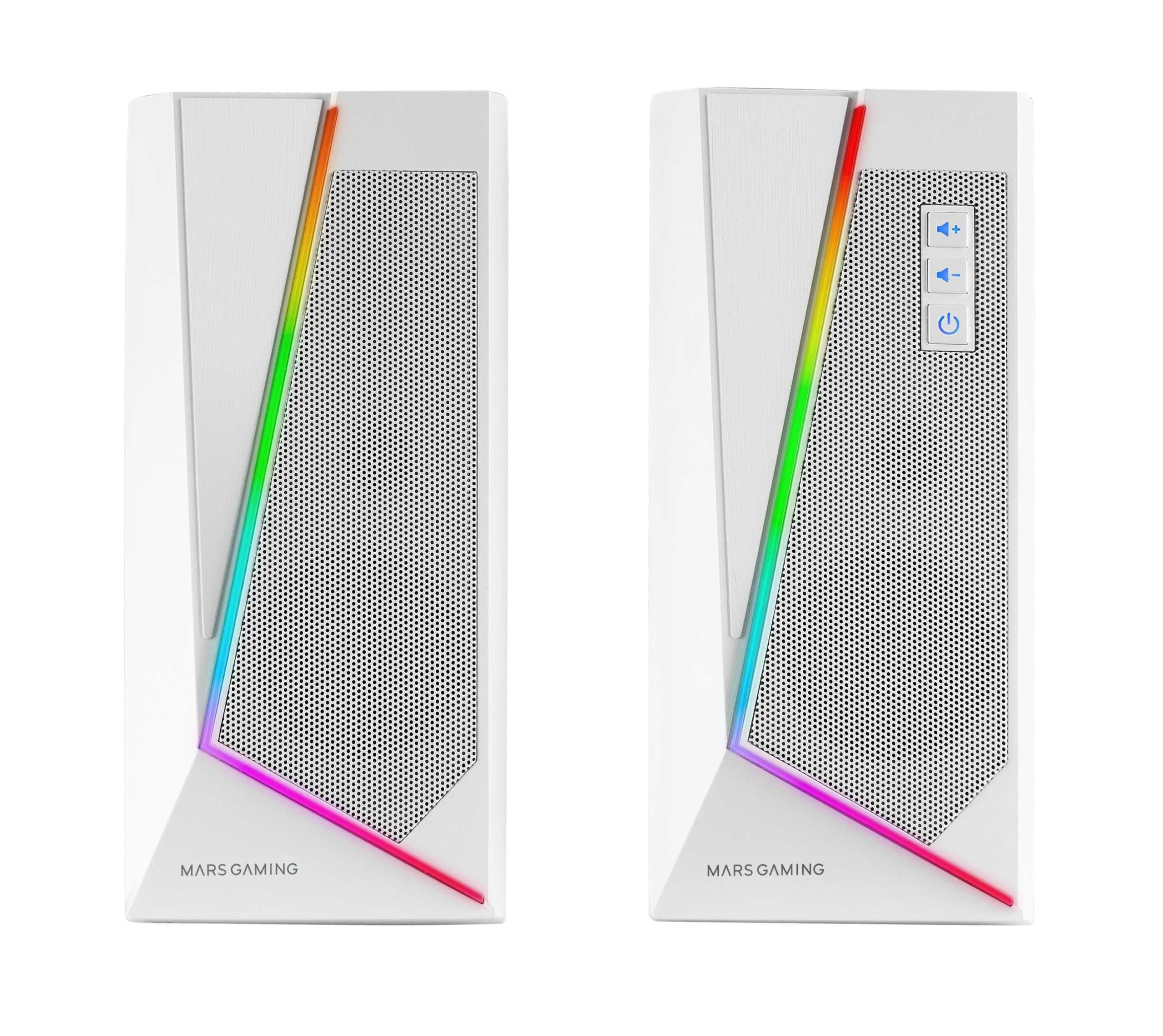 Mars Gaming MS7W głośniki komputerowe AUX USB 20W RGB zestaw 2szt