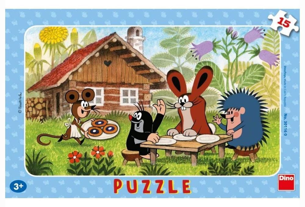 Puzzle ramkowe Krecik w odwiedzinach u przyjaciół 15 elementów