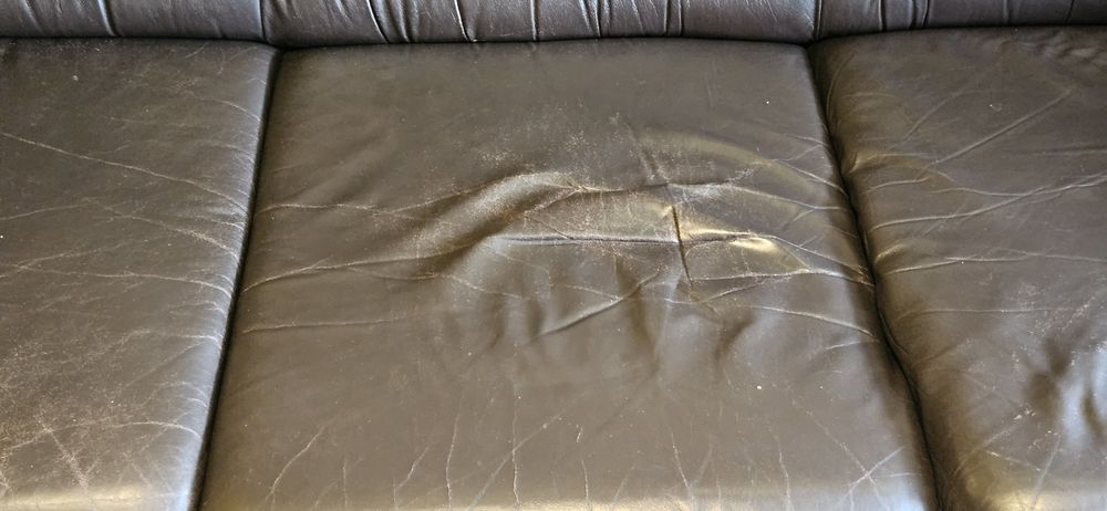 Kompkomplet skórzany, ciemny brąz